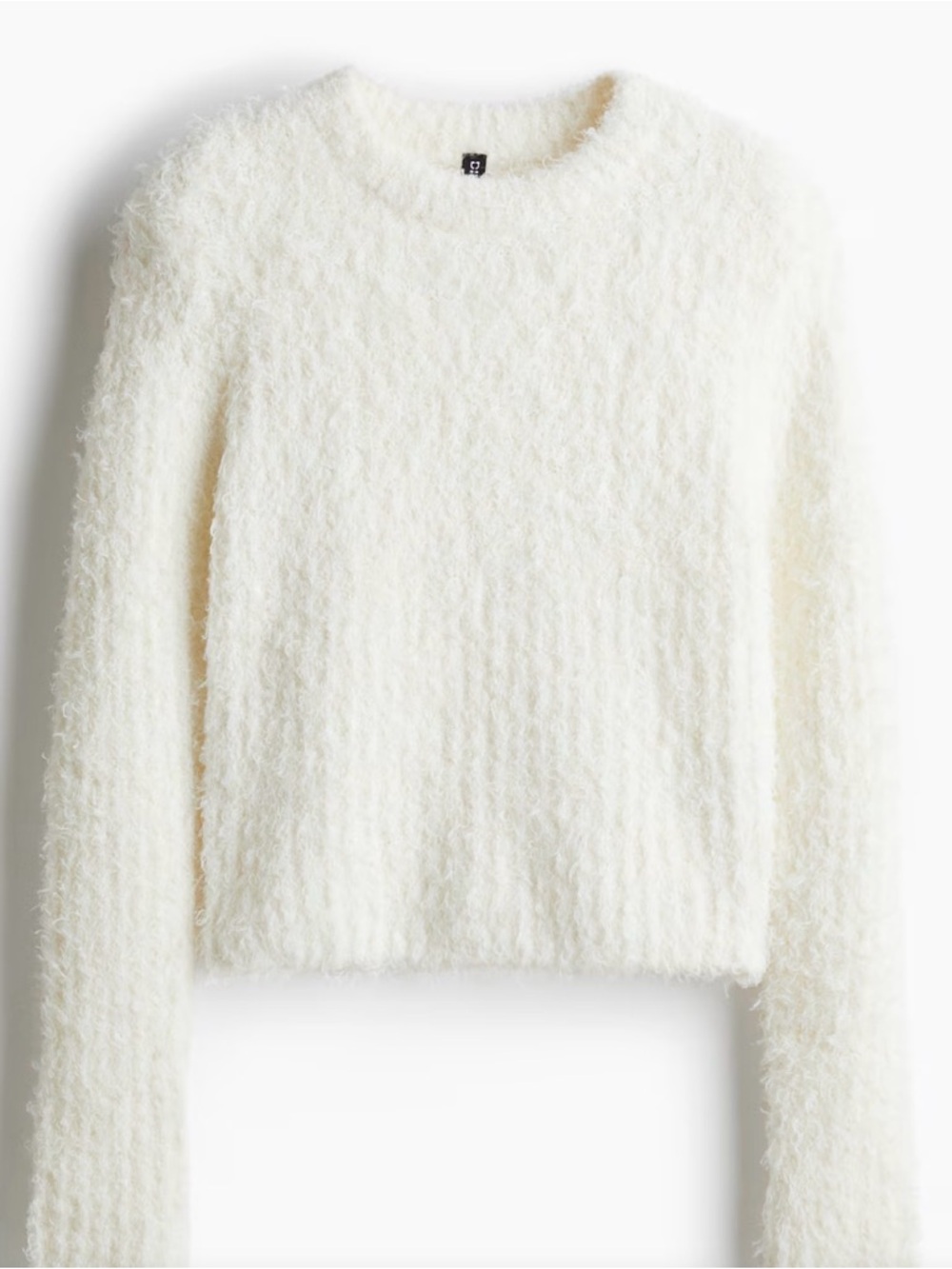 Divided Cream Fuzzy Crew Neck Sweater